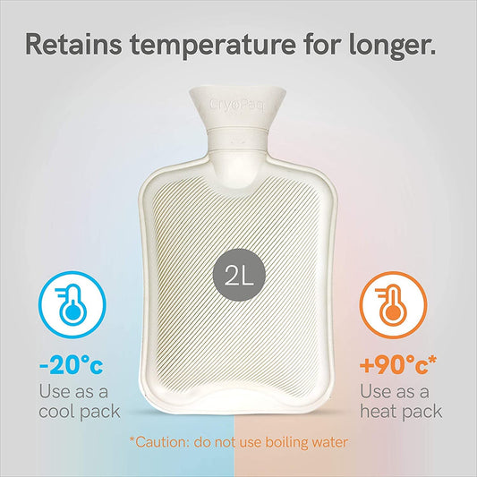 Hot Water Bottle with Soft Fleece Cover - 2 Litre