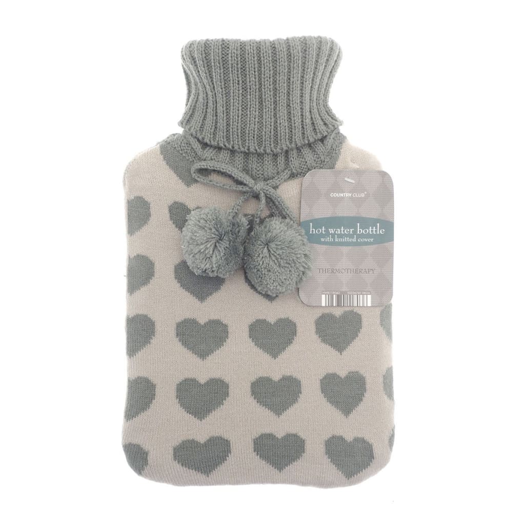 Premium Hot Water Bottle with Acrylic Trendy Jacquard Knitted Cover 2 Litre - Gelpacks Direct