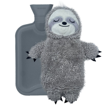 Hot Water Bottle with Animal Novelty Fun Cover - 1 Litre