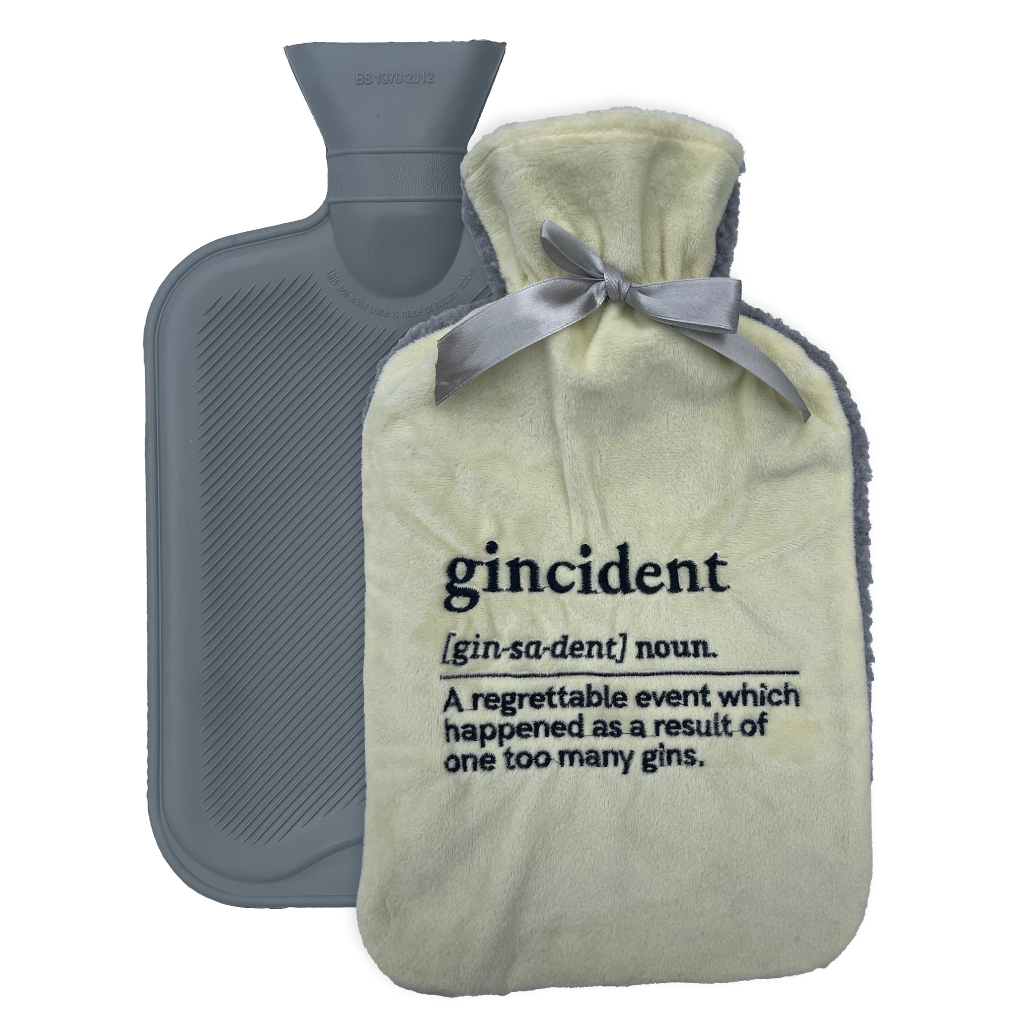 Hot Water Bottle with Sherpa Fleece Cover - 2 Litre - Gincident