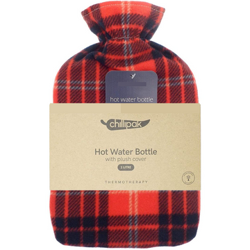 Hot Water Bottle with Soft Fleece Cover - 2 Litre
