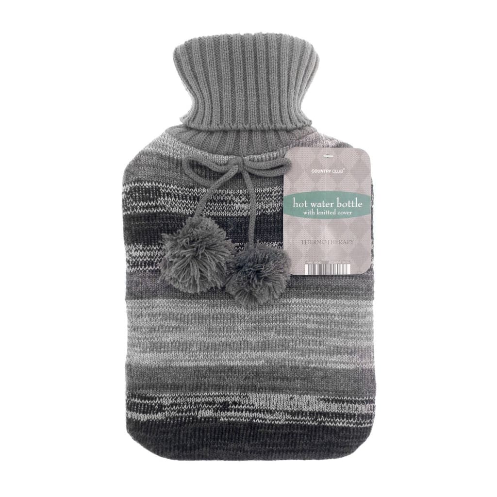 Premium Hot Water Bottle with Acrylic Trendy Jacquard Knitted Cover 2 Litre - Gelpacks Direct